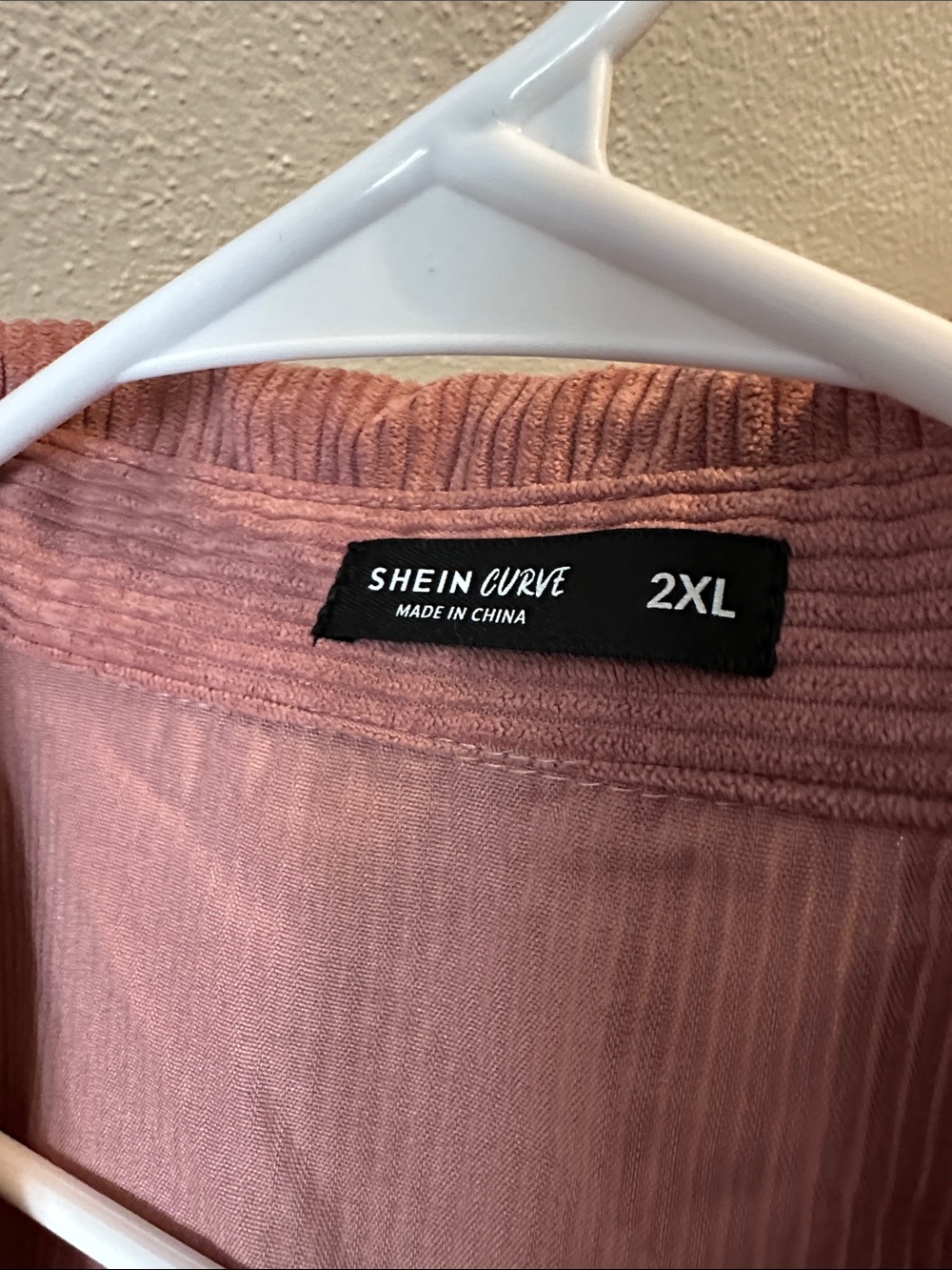 Corduroy Button-Up Shirt Jacket in Dusty Rose - Picture 2 of 4